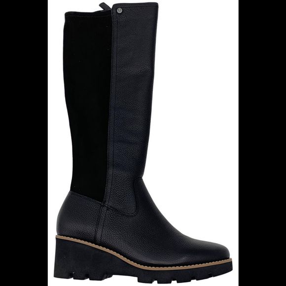 Vionic Womens Ashland Tall Leather Medium Calf Boots Black - Medium - Picture 1 of 2